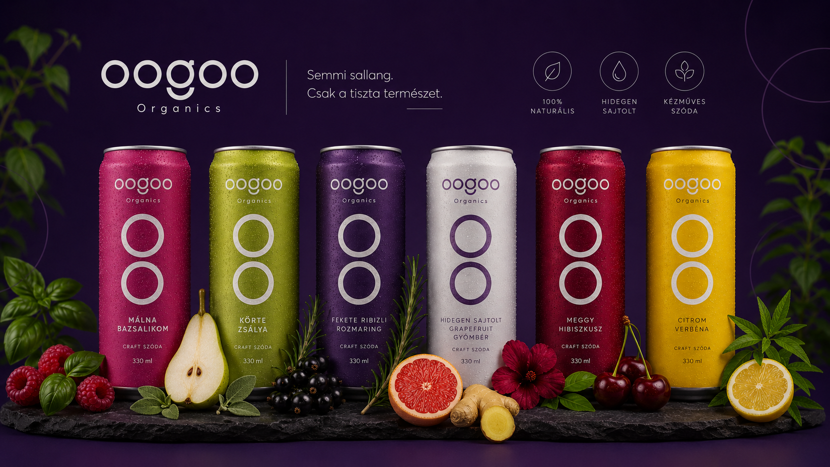 A hat OOGOO Organics íz egymás mellett