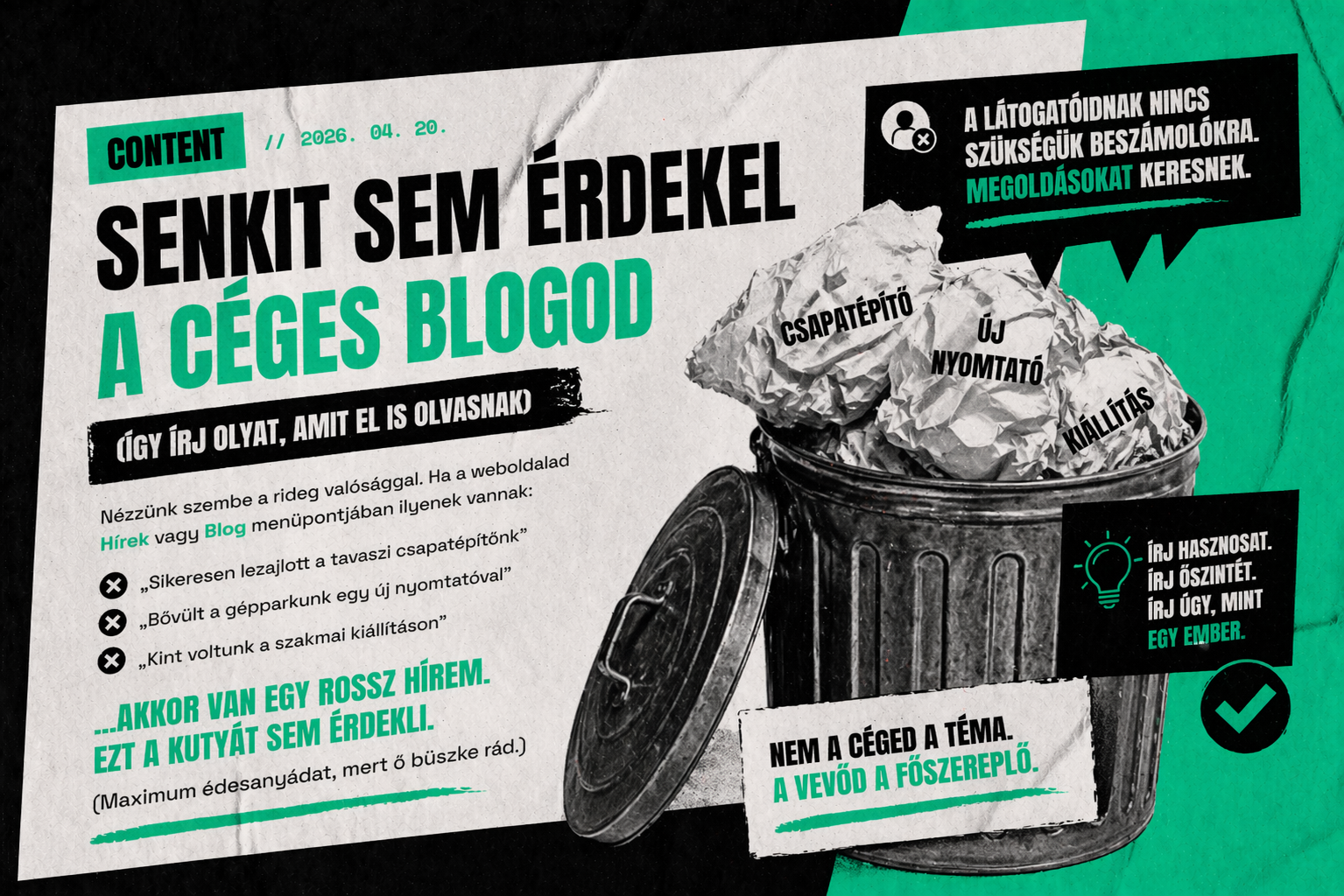 A céges blog mítoszának lerombolása